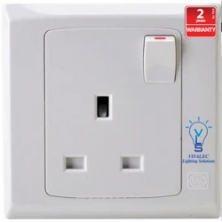 MK S2757 1G 13A Switched Socket Outlet (White Color)