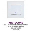 20A 1 GANG DP SWITCH WITH NEON (VIVACE)