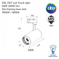 FSL FST104 LED TRACK LIGHT 12W 18W 24W LAMPU TRACK LIHGTNG MALAYSIA